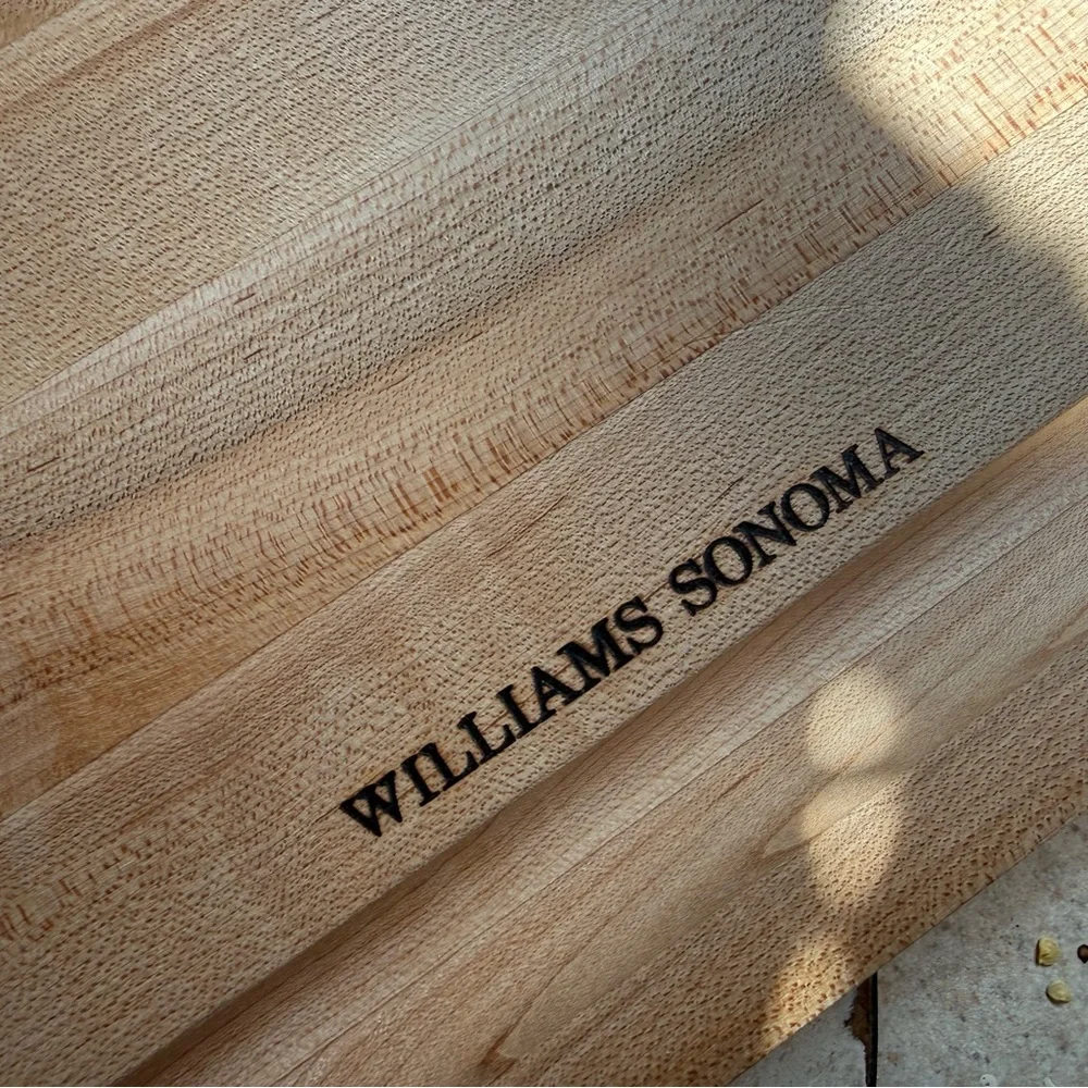Williams Sonoma Beveled Edge Butcher Block Cutting Board in Natural Wood